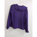 Vintage Purple Jolene Fashions Womens Sheer Ruffle Blouse