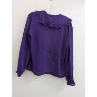 Vintage Purple Jolene Fashions Womens Sheer Ruffle Blouse