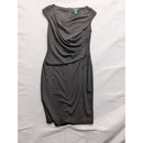 Lauren Ralph Lauren Sleeveless Draped Sheath Dress Size 6 Gray Polyester