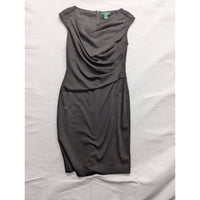 Lauren Ralph Lauren Sleeveless Draped Sheath Dress Size 6 Gray Polyester