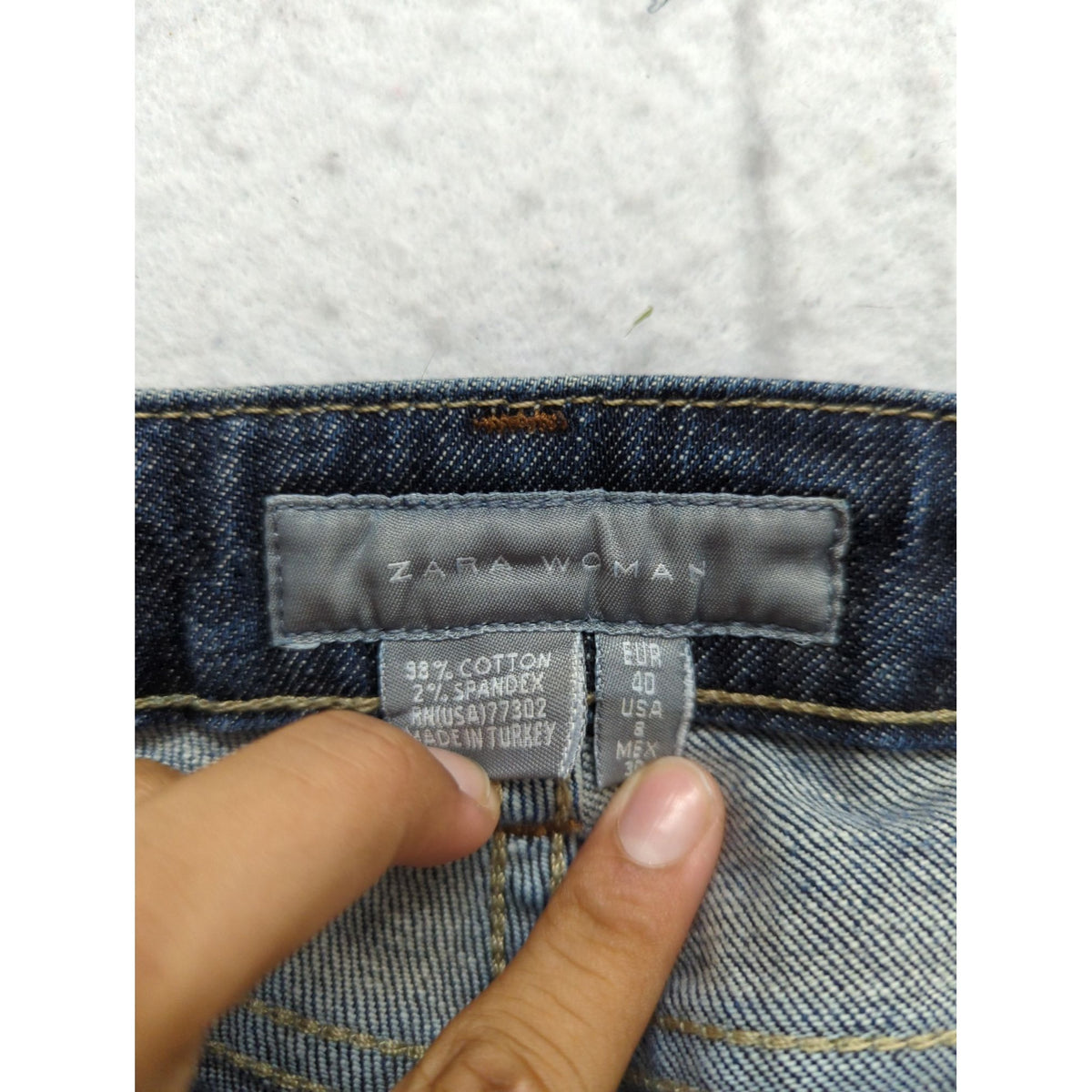 Zara Woman Bootcut Jeans Dark Wash Stretch Denim Size 8 Made In Turkey