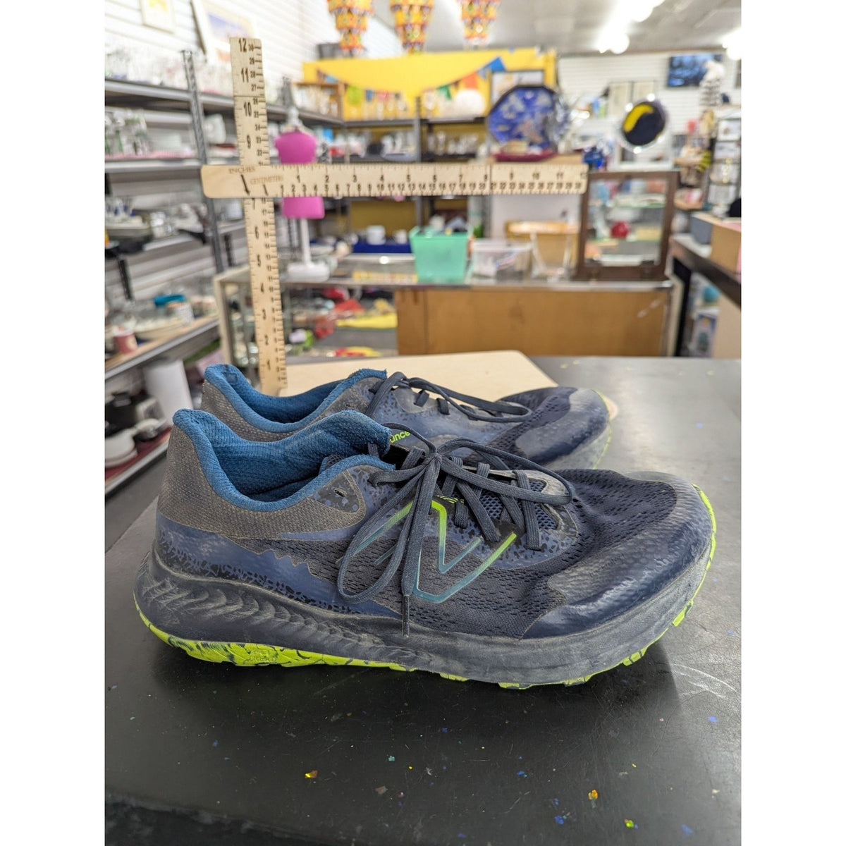 New Balance Nitrel V5 Trail Running Shoes Gray Blue Neon Green