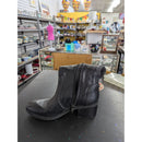 Marc Fisher Black Leather Ankle Boots With Block Heel & Side Zipper - Womens Size 7M