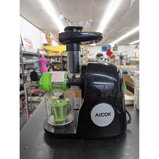 Aicok Cold Press Juicer Black & Green Easy Clean Quiet Motor BPA-Free Compact Design