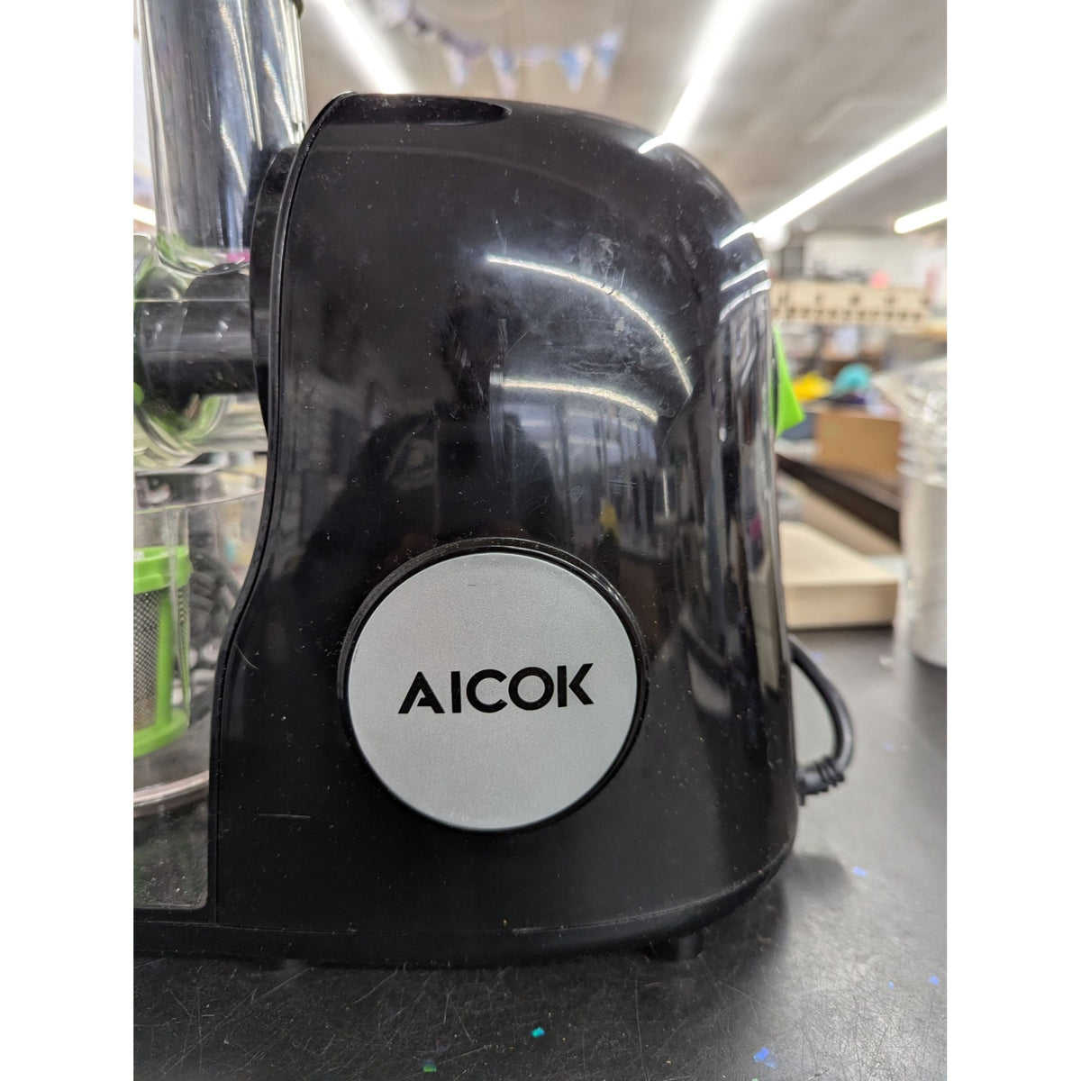Aicok Cold Press Juicer Black & Green Easy Clean Quiet Motor BPA-Free Compact Design