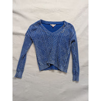 No Boundaries Womens Blue Cable Knit Sweater XS