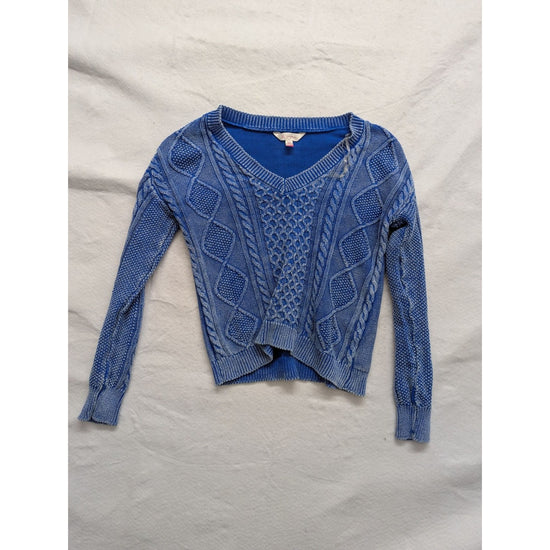 No Boundaries Womens Blue Cable Knit Sweater XS