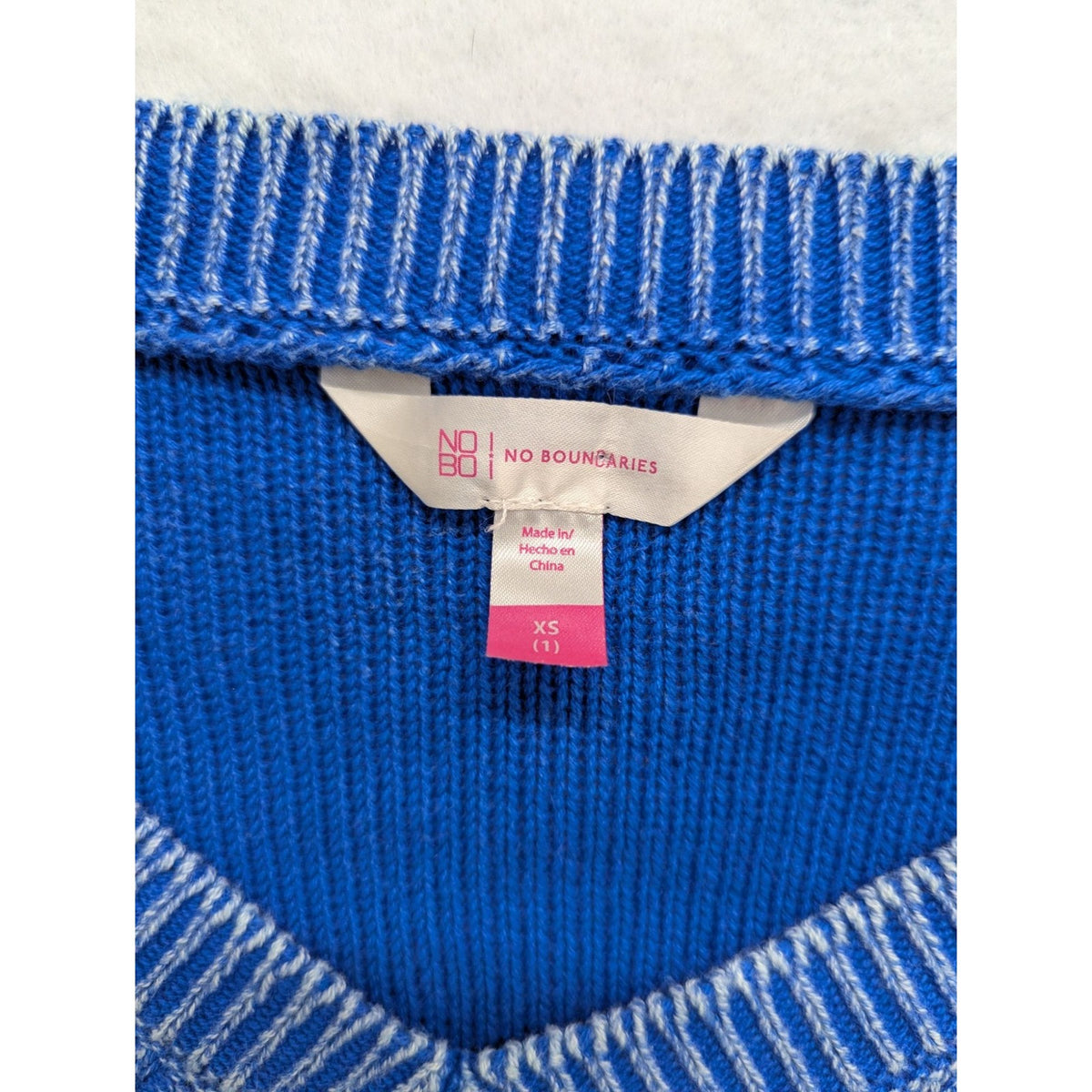 No Boundaries Womens Blue Cable Knit Sweater XS