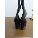 Bronx Black Leather Heeled Boots Size 40 Block Heel Womens Shoes