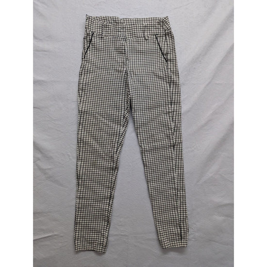 Earz University Womens Plaid Pants M Black & White Checkered Trousers