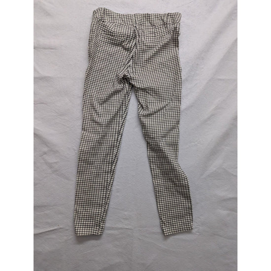 Earz University Womens Plaid Pants M Black & White Checkered Trousers