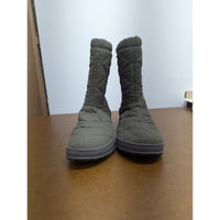 Bogs Womens Snowday Mid Boots Size 6 Olive Green Quilted Faux Fur Lining Waterpr