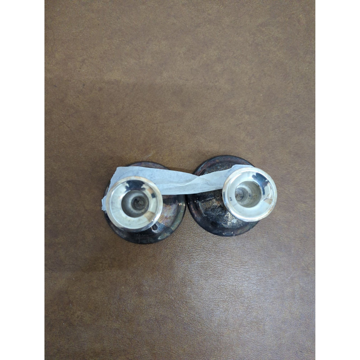 Vintage Silver Plated Candle Holders 3 Inches Tall Elegant Tarnished Patina Pair