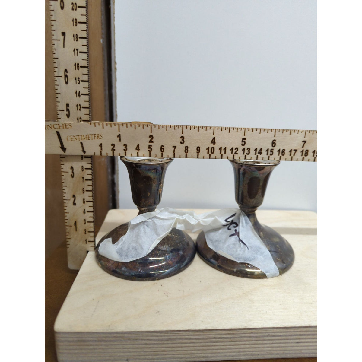 Vintage Silver Plated Candle Holders 3 Inches Tall Elegant Tarnished Patina Pair