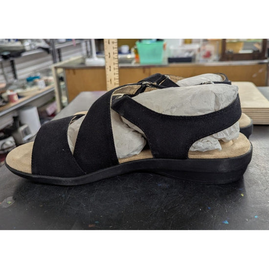 Mia Amore Black Heavy Canvas Terry Sandals 9.5M Womens Shoes With Box