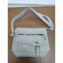 B.O.C. Light Gray Faux Leather Crossbody Bag With Adjustable Strap & Zipper Pockets