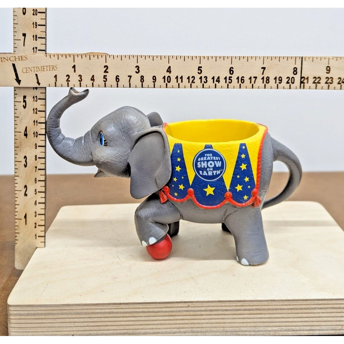 Vintage Elephant Circus Mug "The Greatest Show On Earth" Ceramic With Red Ball D