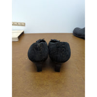 Malían Black Jacquard Bow Kitten Heel Pumps 10M Made In Spain