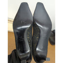 Malían Black Jacquard Bow Kitten Heel Pumps 10M Made In Spain