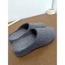 Gray Felt Slippers With Rubber Sole Lightweight Indoor/Outdoor Winter Comfort Size 10