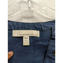 Fourteenth Place Womens Denim Button-Front Pintuck Tunic Top S/P Long-Sleeve