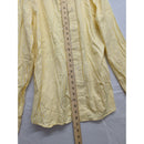Express Design Studio Mens Yellow & White Striped Button-Down Shirt 100% Two-Ply Cotton Long-Sleeve