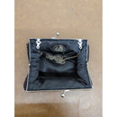 Vintage Zoe Adams Black Beaded Clutch With Silver-Tone Frame & Chain Strap 6.5" Width Elegant Evening Purse