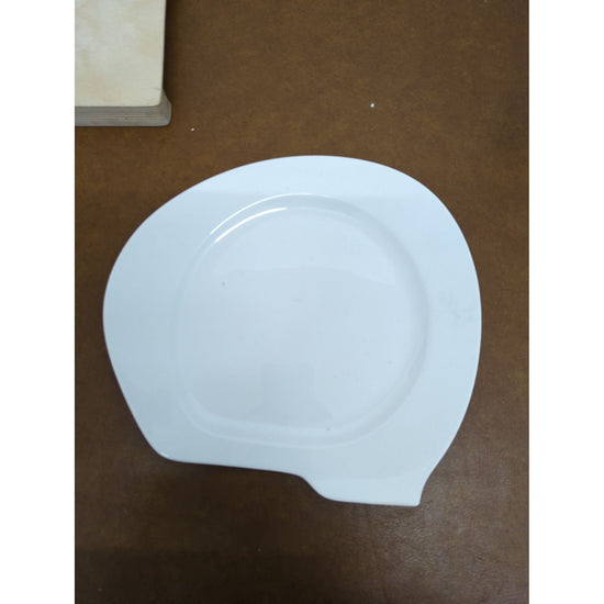 Modern White Porcelain Plate By Schirnding Bavaria Unique Asymmetrical Design 10" Diameter