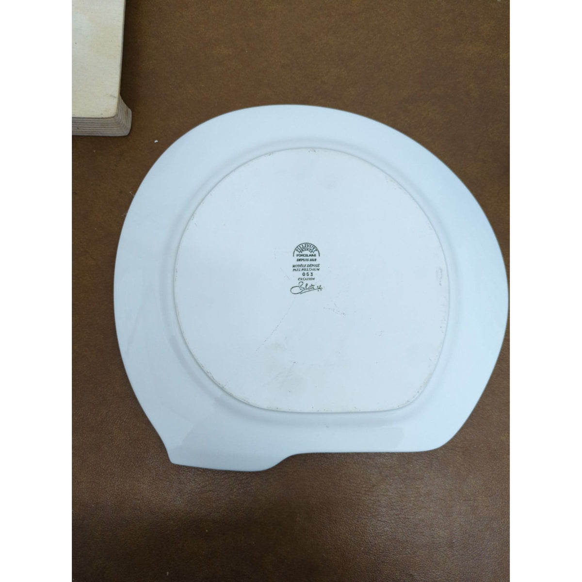 Modern White Porcelain Plate By Schirnding Bavaria Unique Asymmetrical Design 10" Diameter
