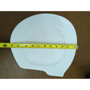 Modern White Porcelain Plate By Schirnding Bavaria Unique Asymmetrical Design 10" Diameter