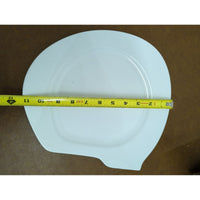 Modern White Porcelain Plate By Schirnding Bavaria Unique Asymmetrical Design 10" Diameter
