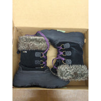 Khombu Ladies Black Waterproof Fur-Lined Winter Boots Size 9