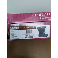 Khombu Ladies Black Waterproof Fur-Lined Winter Boots Size 9