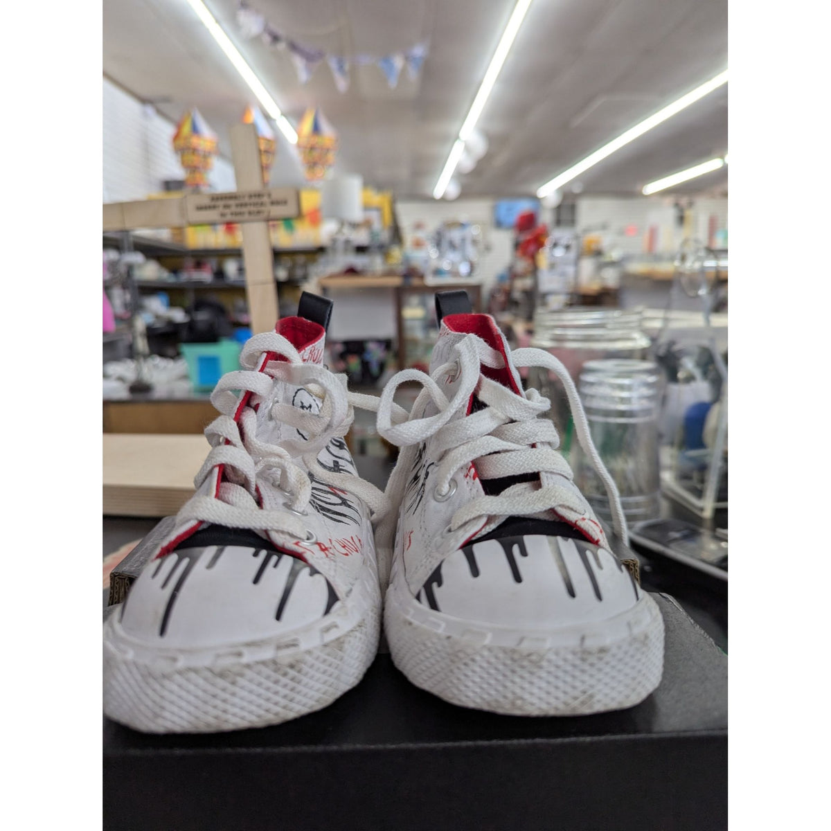 Converse Not A Chuck High-Top Sneakers White/Black/Red Youth Size 6 Pre-Owned