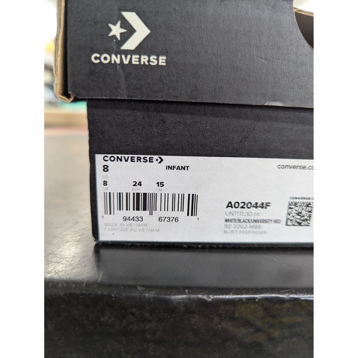 Converse Not A Chuck High-Top Sneakers White/Black/Red Youth Size 6 Pre-Owned