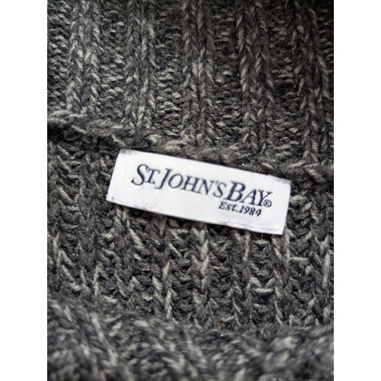 St. Johns Bay Gray Knit Short-Sleeve Sweater Dress Size S