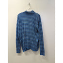 Striped Blue Long Sleeve Turtleneck Sweater Pullover