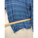 Striped Blue Long Sleeve Turtleneck Sweater Pullover