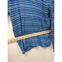 Striped Blue Long Sleeve Turtleneck Sweater Pullover