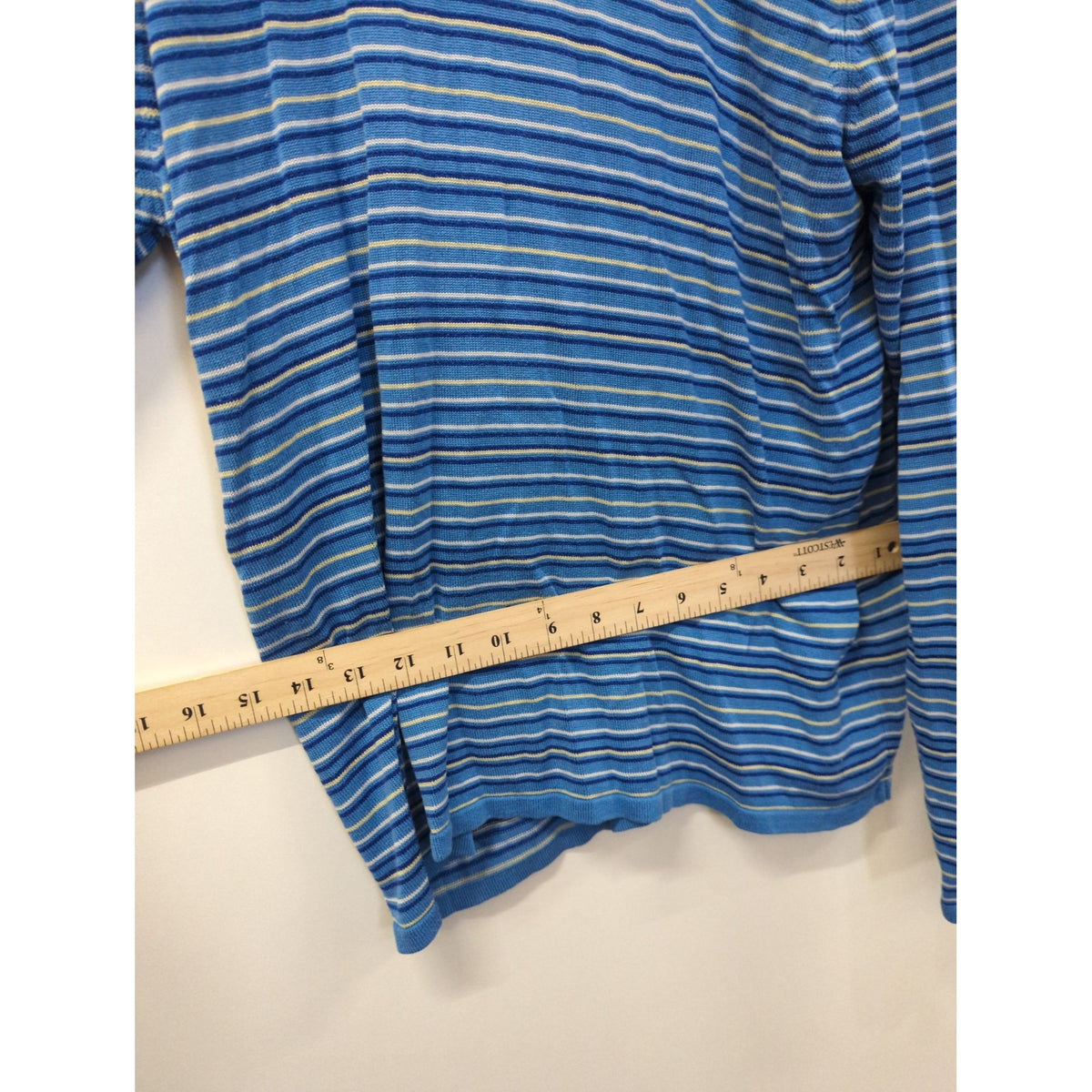 Striped Blue Long Sleeve Turtleneck Sweater Pullover