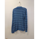 Striped Blue Long Sleeve Turtleneck Sweater Pullover