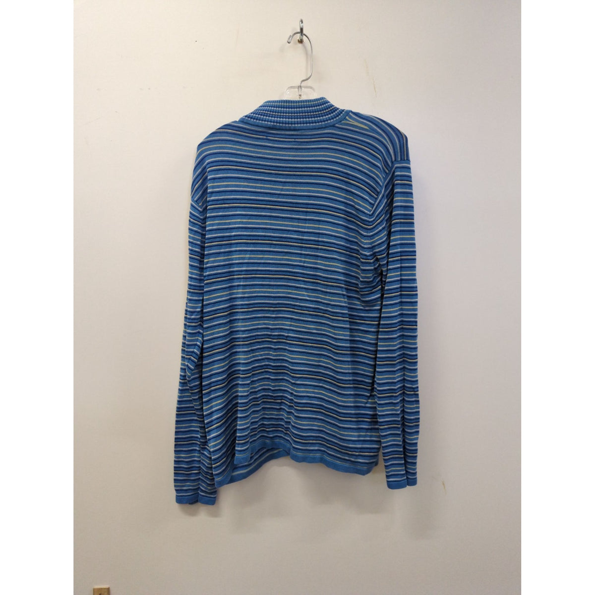 Striped Blue Long Sleeve Turtleneck Sweater Pullover