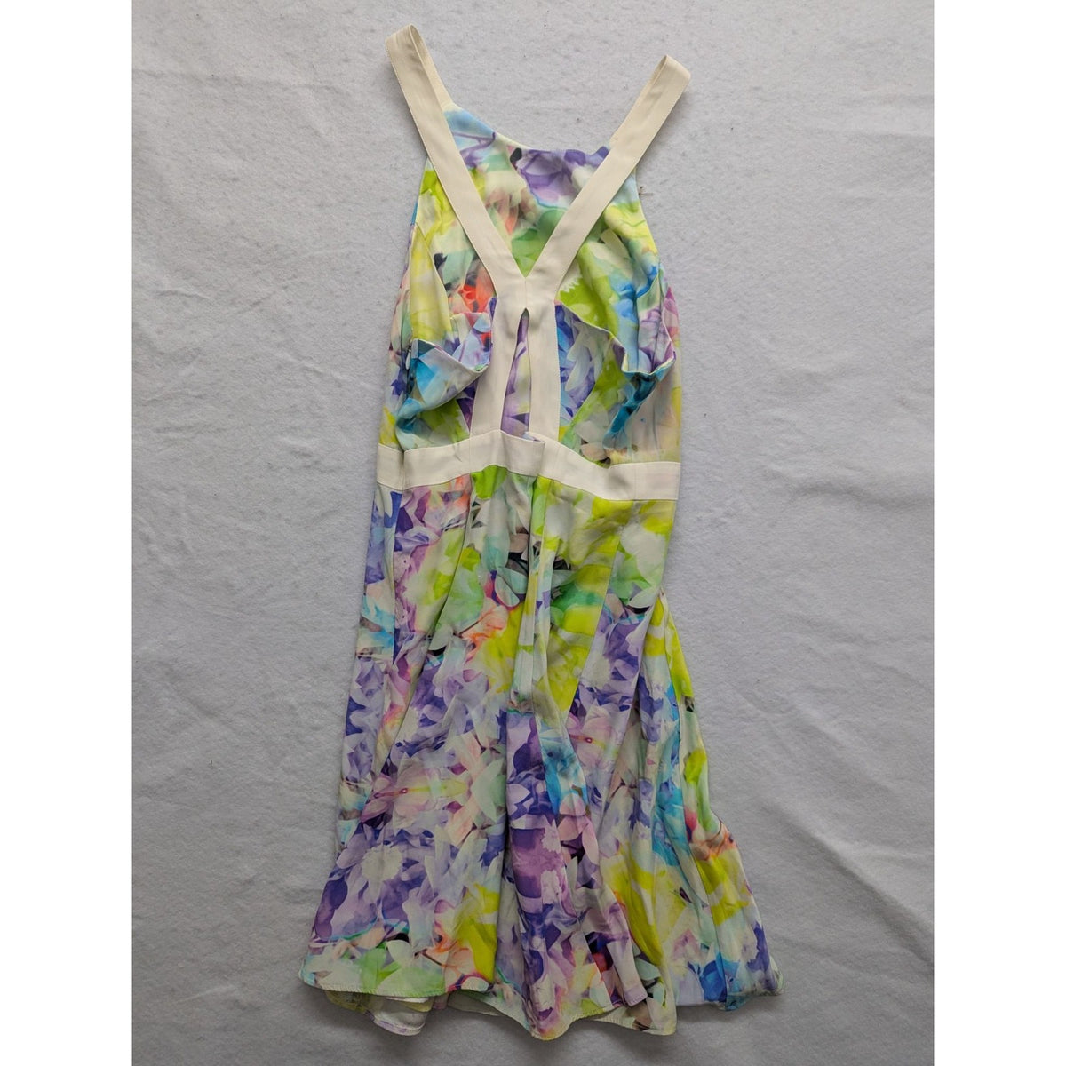 Parker XS Watercolor Floral Sleeveless Dress With Crossback