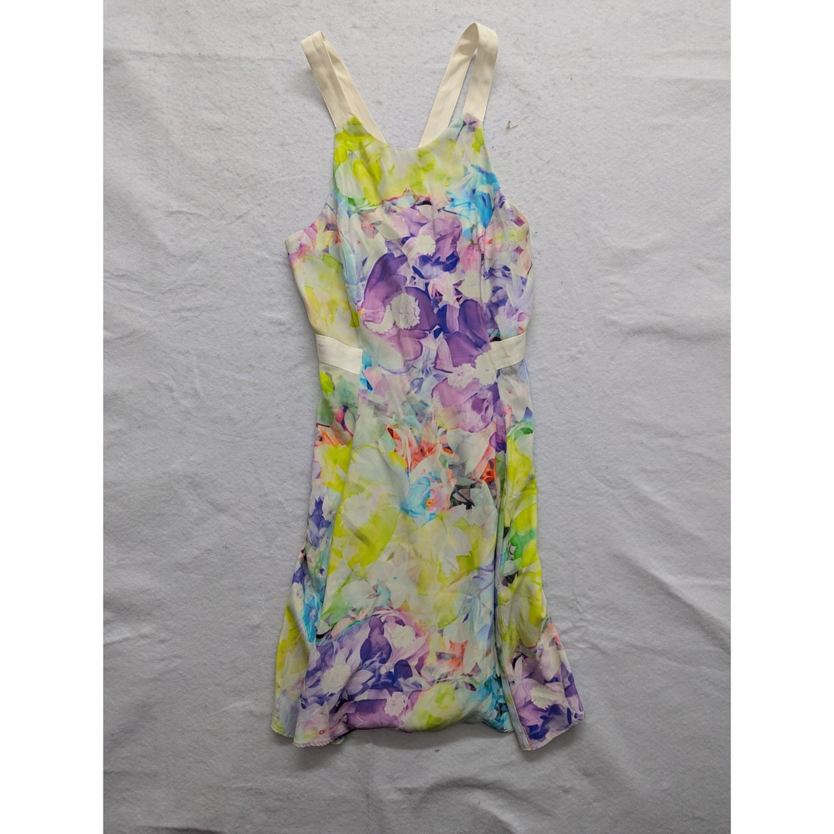 Parker XS Watercolor Floral Sleeveless Dress With Crossback