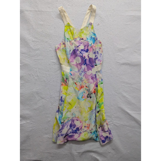 Parker XS Watercolor Floral Sleeveless Dress With Crossback
