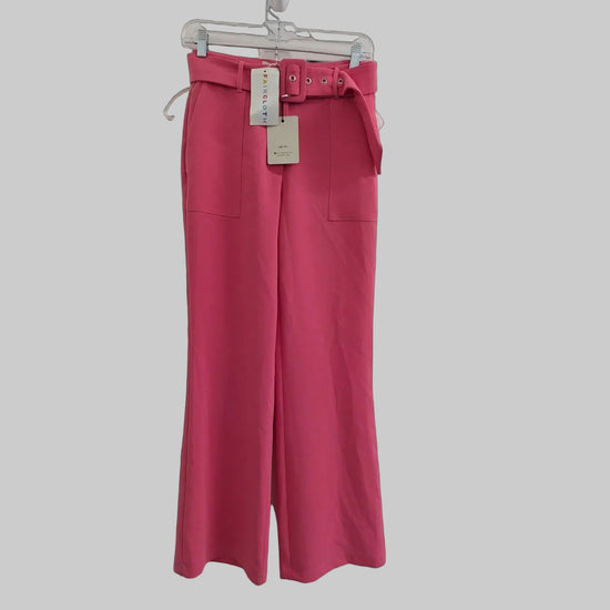 Adelyn Rae Pink Wide Leg Belted Pants XS