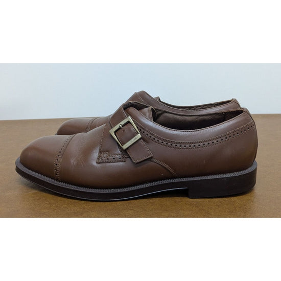 Florsheim Comfortech Brown Leather Monk Strap Dress Shoes Mens