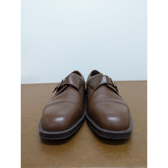 Florsheim Comfortech Brown Leather Monk Strap Dress Shoes Mens