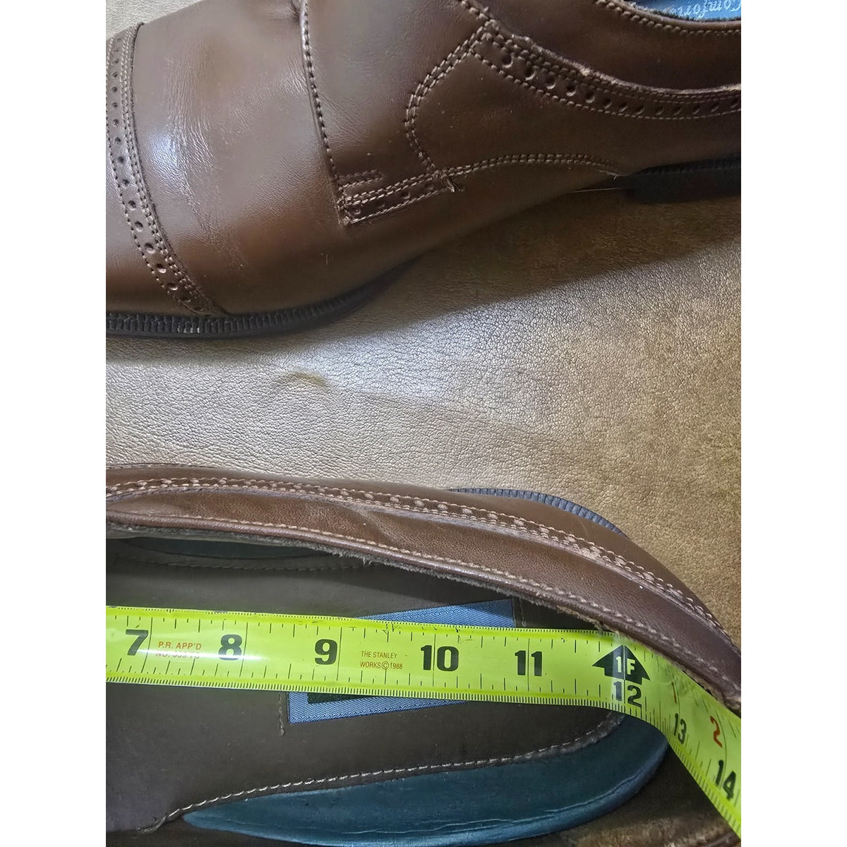 Florsheim Comfortech Brown Leather Monk Strap Dress Shoes Mens