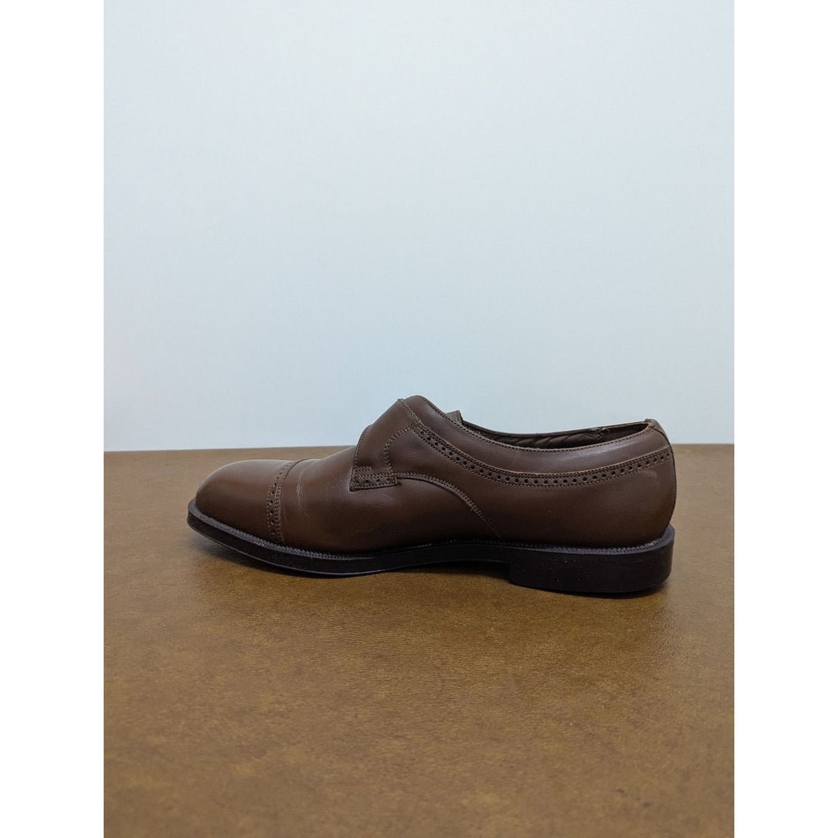 Florsheim Comfortech Brown Leather Monk Strap Dress Shoes Mens